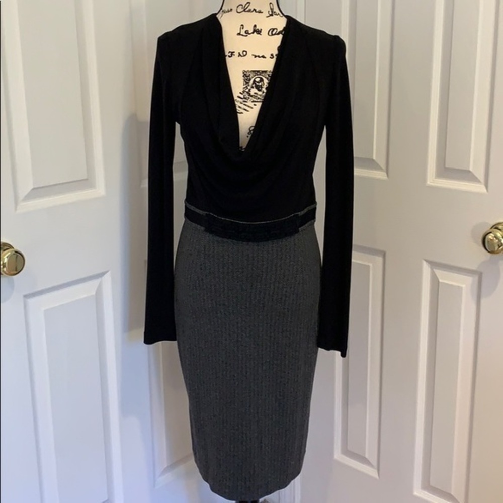 Badgley Mischka Long Sleeve Cowl Neck Dress NEW! - Picture 2 of 9